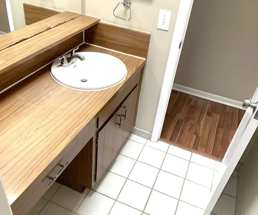 Bathroom vanity and tile floor remodel