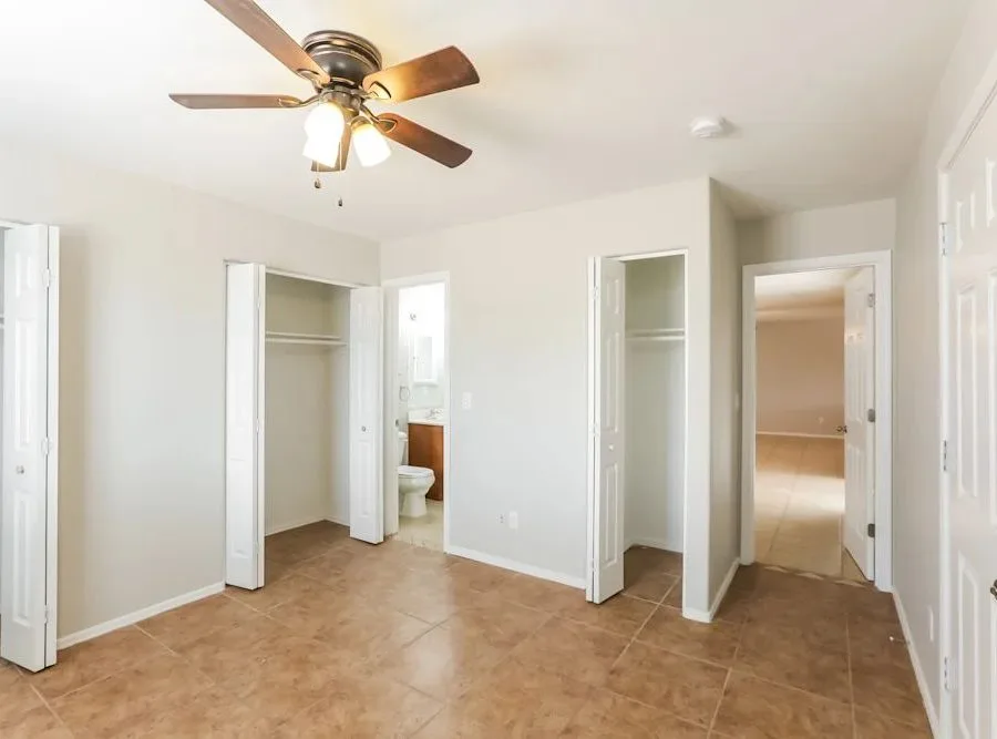 Interior bedroom remodel with closets
