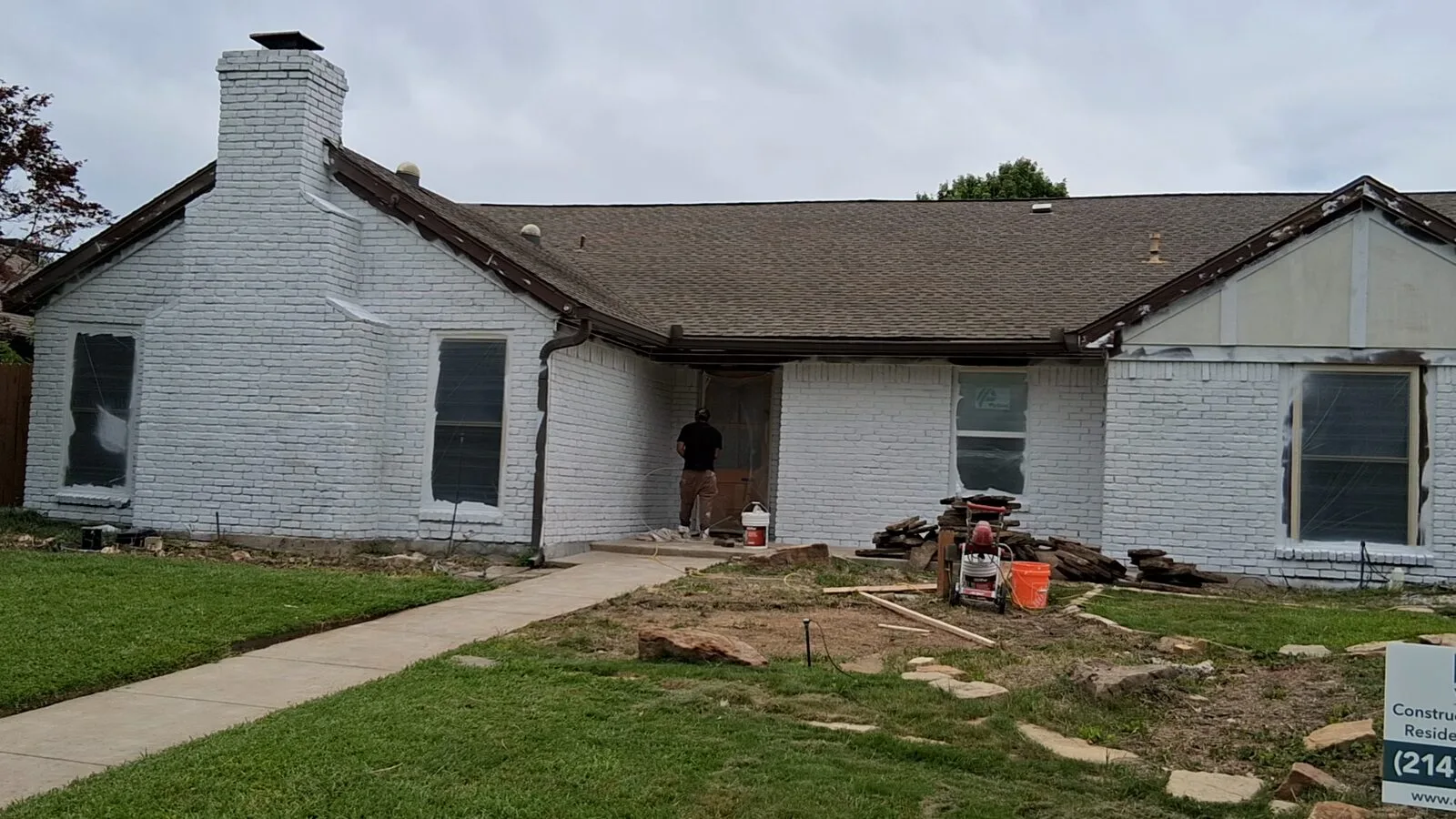 Whole-home exterior remodel in progress in North Texas